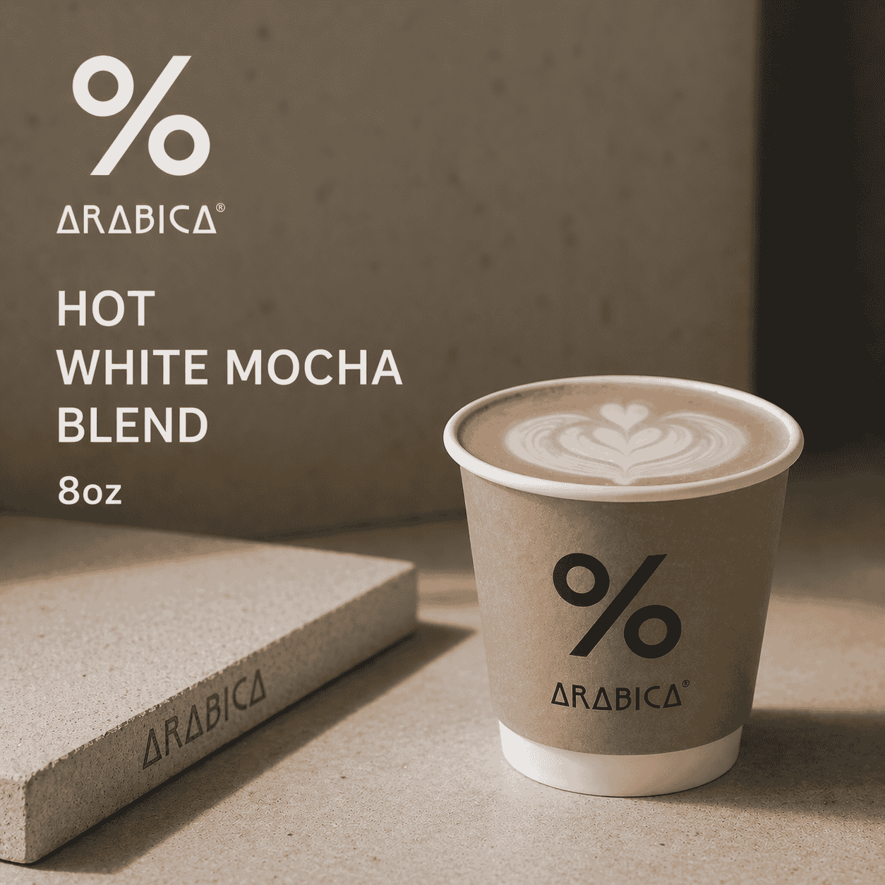 % Arabica Hot White Mocha